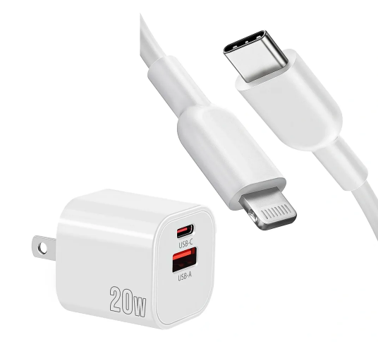 Cargador Set Apple Lightning 20w Carga Rápida certificada MFI (Cubo + Cable)