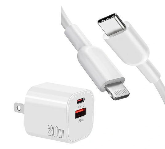 Set Apple Lightning 20w Carga Rápida certificada MFI (Cubo + Cable)