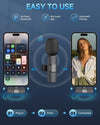 Micrófono corbata inalámbrico profesional para iPhone iPad, micrófono de clip omnidireccional inalámbrico, micrófono Plug-Play