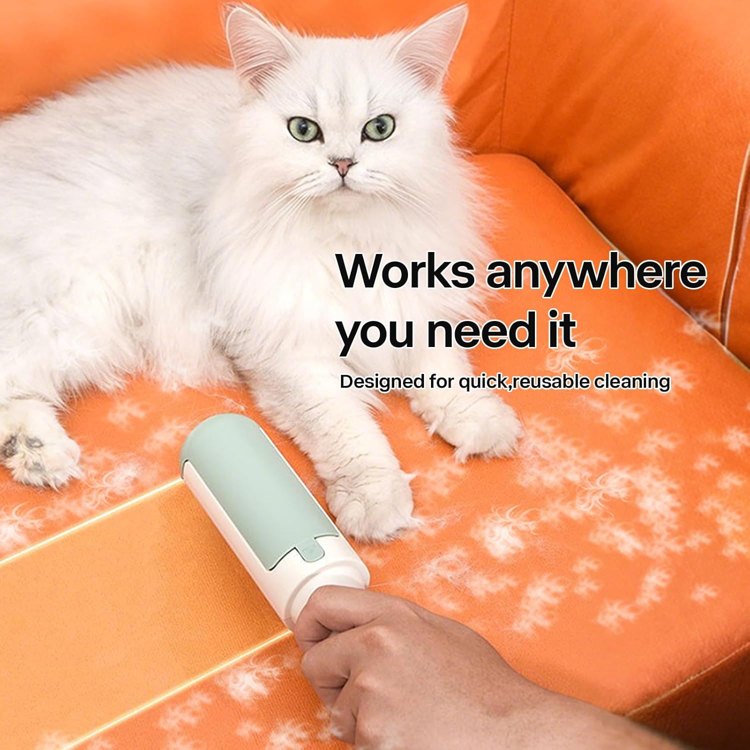 Cepillo de rodillo reutilizable para eliminar pelusas de mascotas, gato y perro, herramienta de rodillo de eliminación de pelo para ropa, muebles y asientos de automóvil, mantenimiento diario de tela