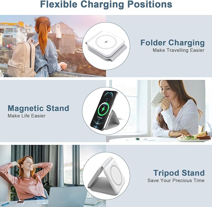 Cargador Wireless 3 en 1,  para múltiples dispositivos Apple o Android, AirPods 4/3/2/Pro, iWatch
