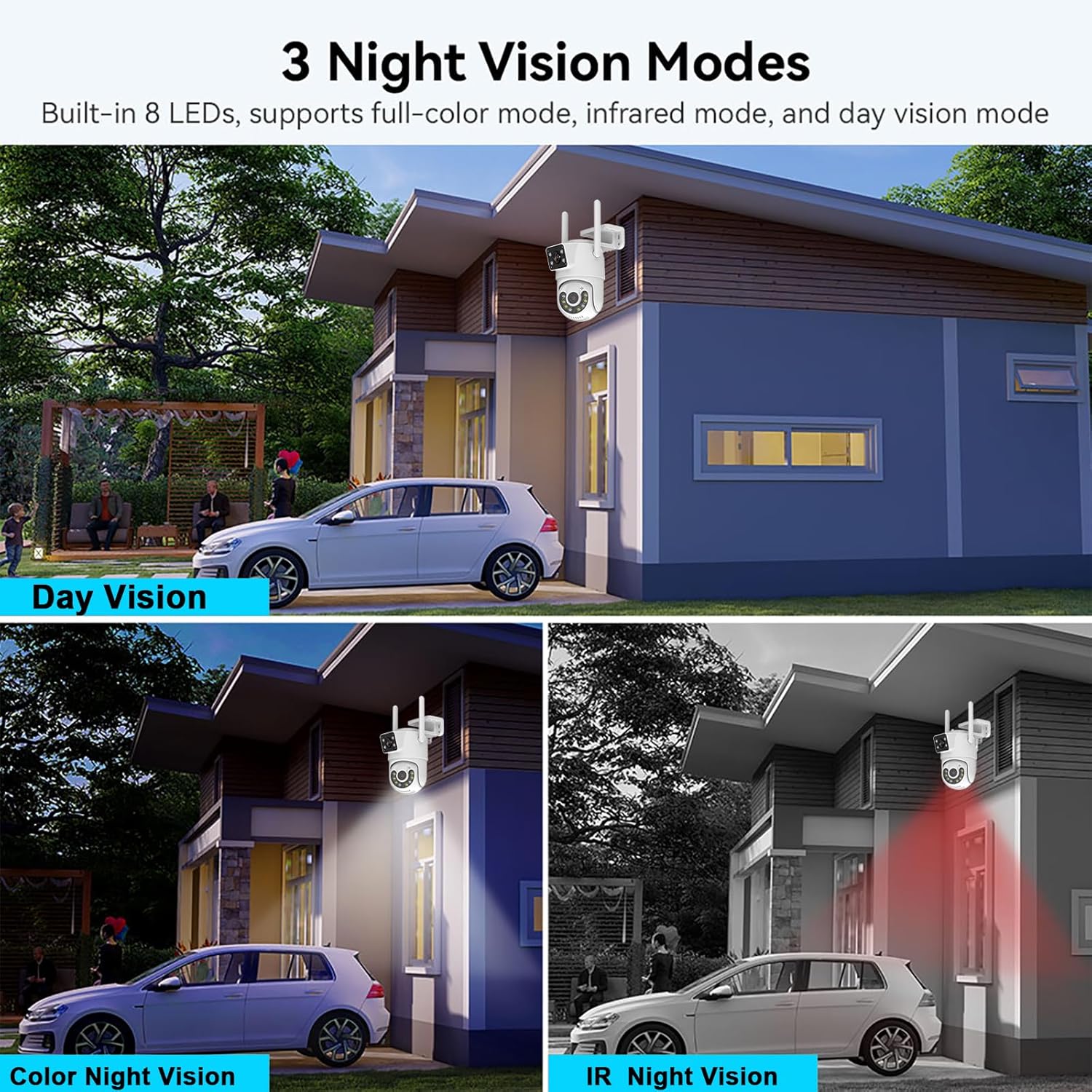 Cámara 360 WiFi con visión nocturna | Seguridad inteligente