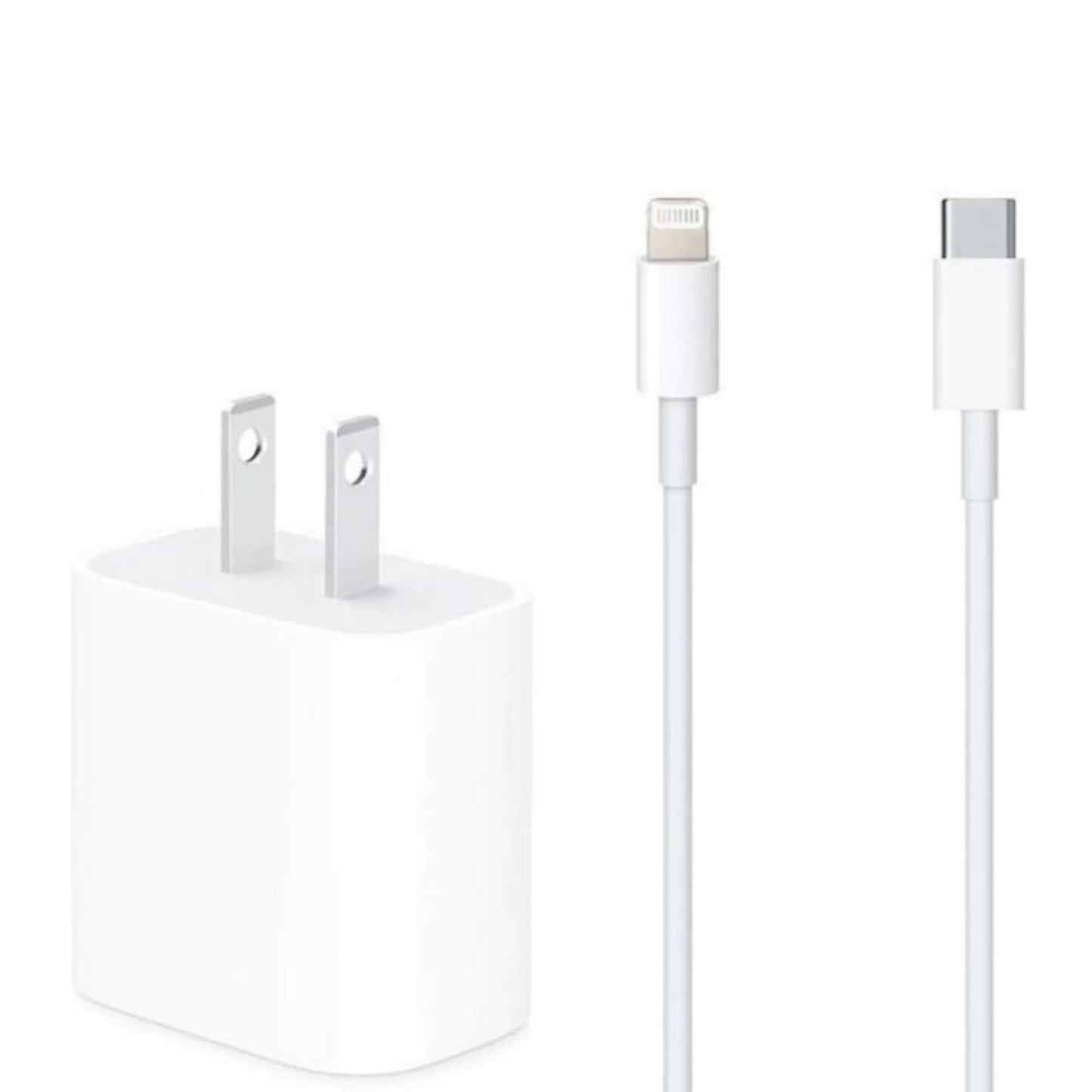 Set Apple Lightning a USB C + Cargador 20W Carga rápida Apple Original