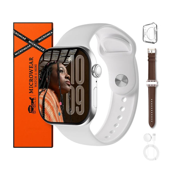 Smartwatch W12 Mini Pro Series 11 – 41mm 2026 + correa de cuero GRATIS y case (MicroWear)