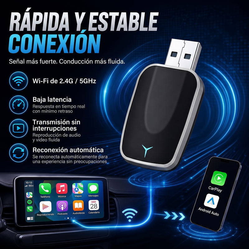 X6 - Adaptador Inalámbrico CarPlay / Android Auto  | Ecuador | Mayorista