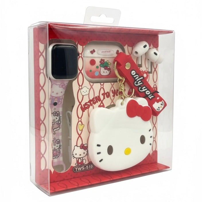Audífonos Hello Kitty con Smartwatch – Combo Sanrio inalámbrico