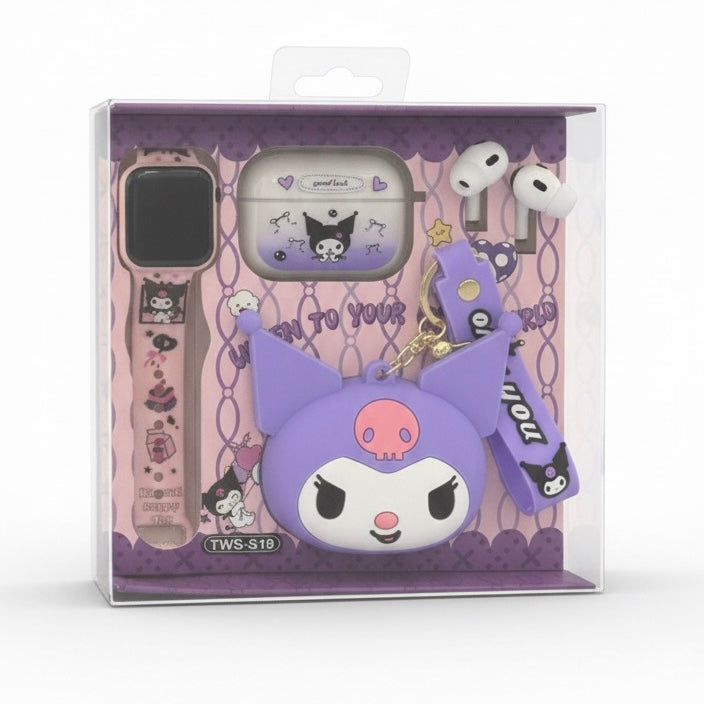 Audífonos Kuromi con Smartwatch – Combo inalámbrico tipo AirPods