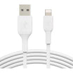 Cable Lightning a USB-A MFI Certificado 1 Metro - Carga Rápida Compatible iPhone y iPad | Blanco o Negro | Ecuador