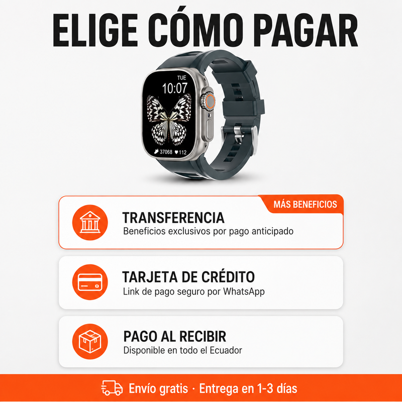 DT Ultra 3 Android Smartwatch: SIM 4G + Cámara + 16GB + GPS + Audífonos Bluetooth | 2 Correas + ENVÍO GRATIS Ecuador