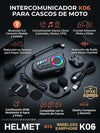 Auricular Bluetooth 5.3 para Casco de Moto K06A | IPX6 Impermeable | GPS + Llamadas Manos Libres | Ecuador