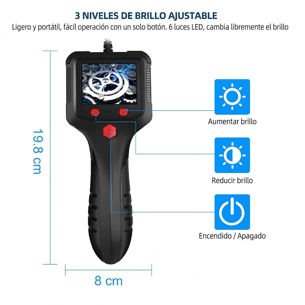 Endoscopio Industrial Automotriz Cámara de Inspección HD 1080p Impermeable con Luz LED | Ecuador | Envío GRATIS