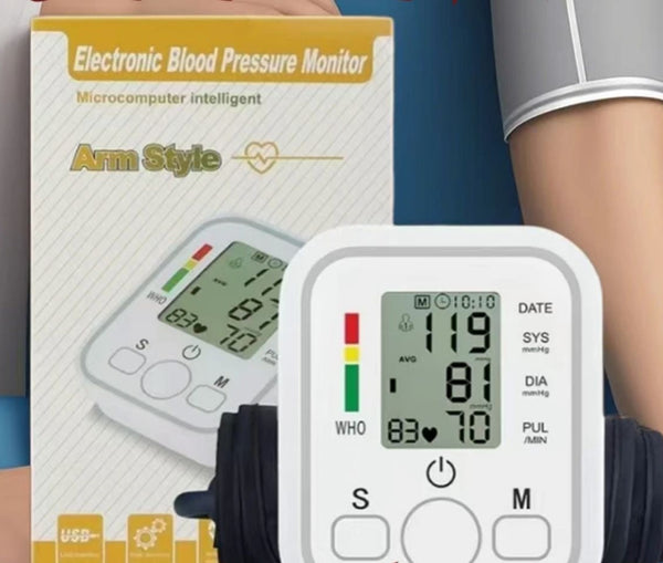 Medidor de Presión Digital con Pantalla LCD – Controla tu Salud de Forma Precisa y Cómoda