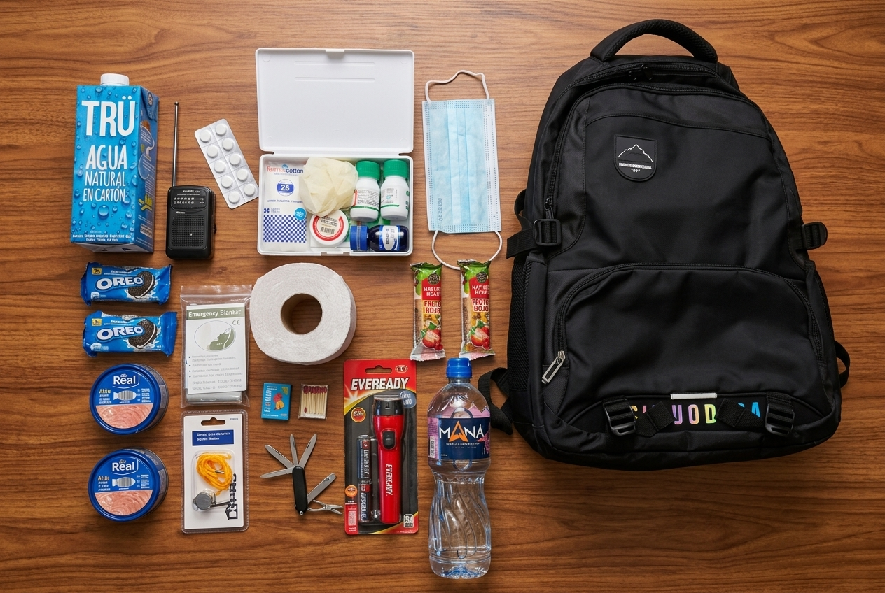 kit-preparacion-desastres-botiquin-herramientas-manta-termica-silbato-navaja-ecuador
