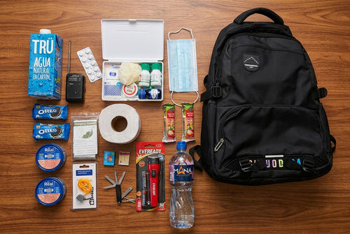 kit-preparacion-desastres-botiquin-herramientas-manta-termica-silbato-navaja-ecuador
