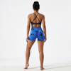 Short Deportivo Levanta Cola Efecto Marmoleado - Compresión de Cintura y Realce de Glúteos | Nylon Spandex | Tallas M-L | Ecuador
