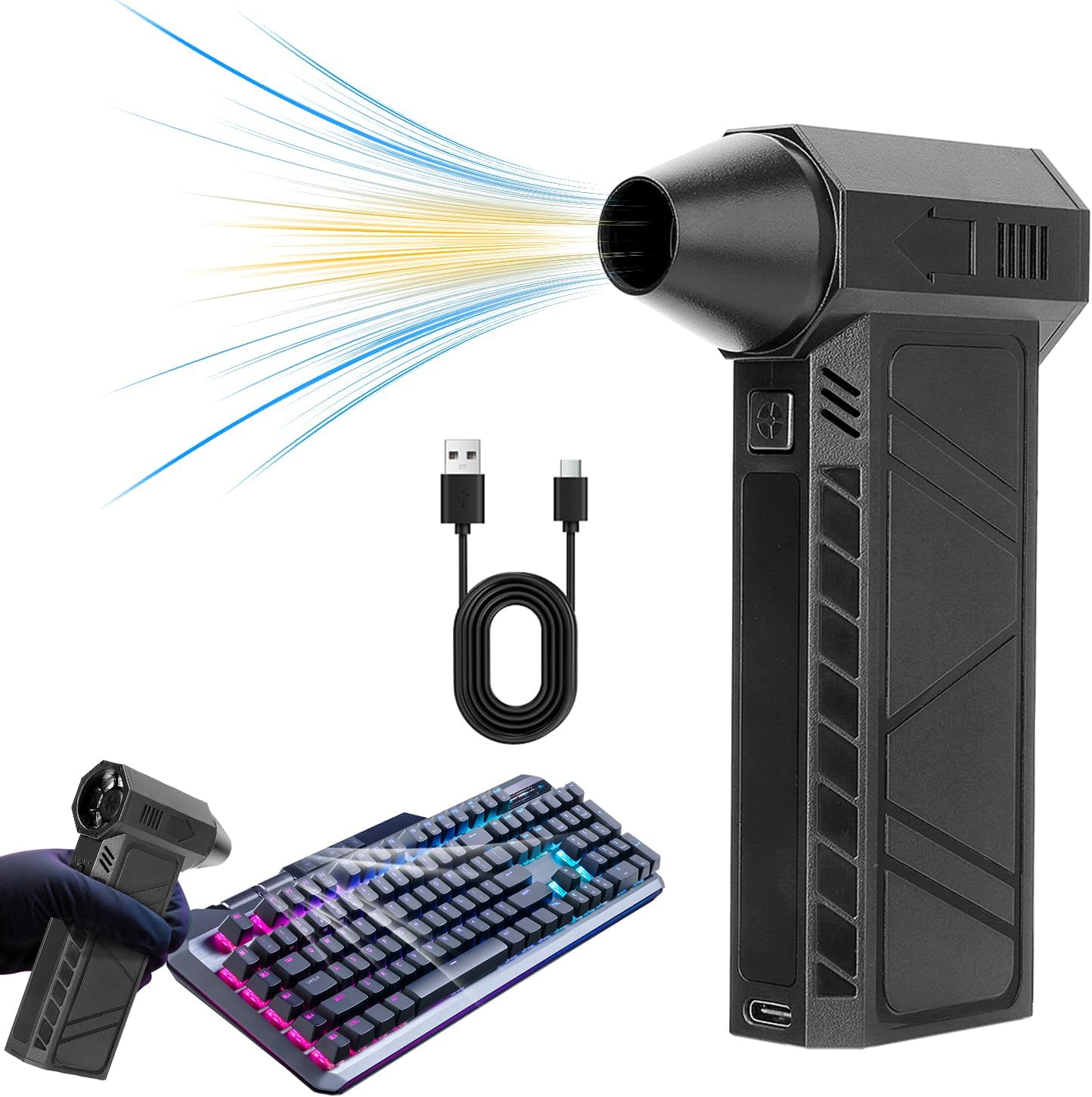 Soplador de Aire Comprimido Inalámbrico 130,000 RPM - Limpieza Electrónica y Outdoor | Batería 5000mAh | Ecuador